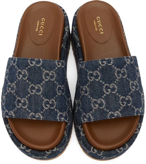 blue gucci slippers|Gucci slippers price.